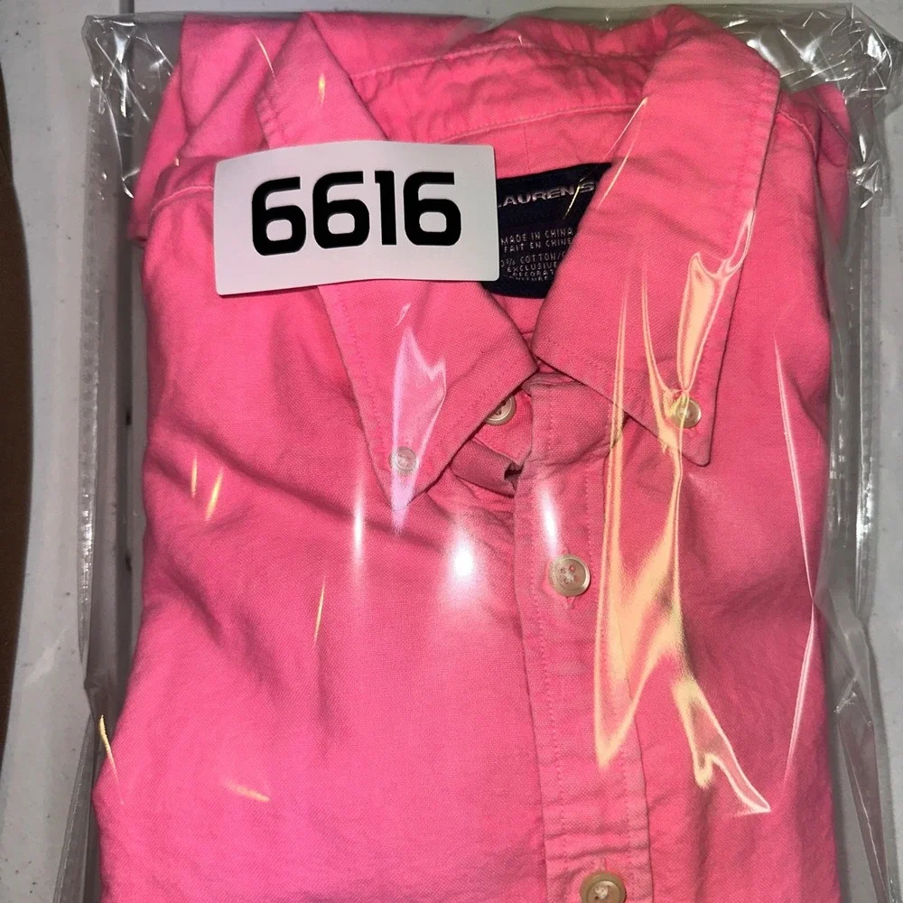Ralph Lauren Sport Womens Neon Pink Cotton Oxford Button Down Shirt Size 6